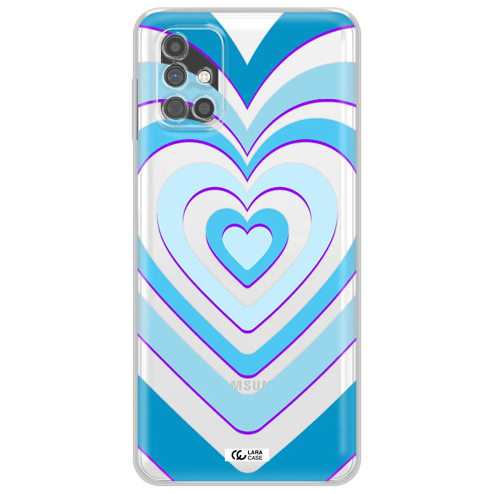 Blue Heart Samsung M51 Clear TPU Case