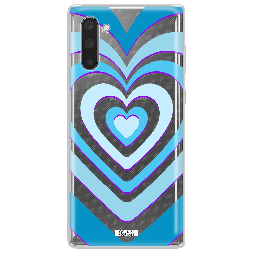 Blue Heart Samsung Note 10 Clear TPU Case