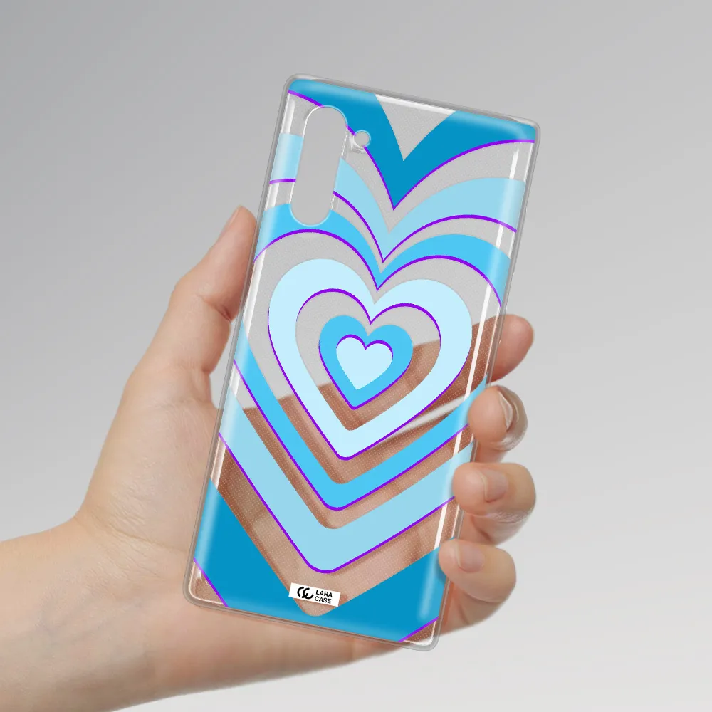 Blue Heart Samsung Note 10 Clear TPU Case
