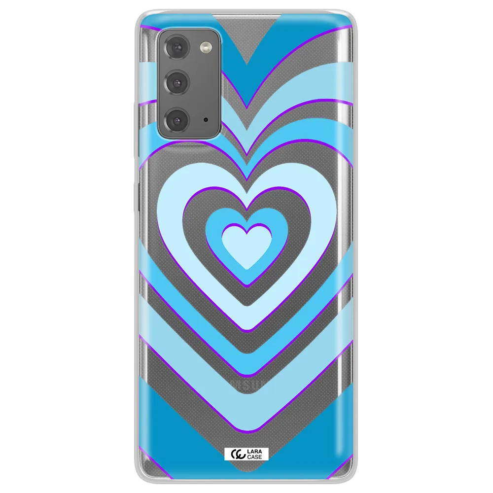 Blue Heart Samsung Note 20 Clear TPU Case