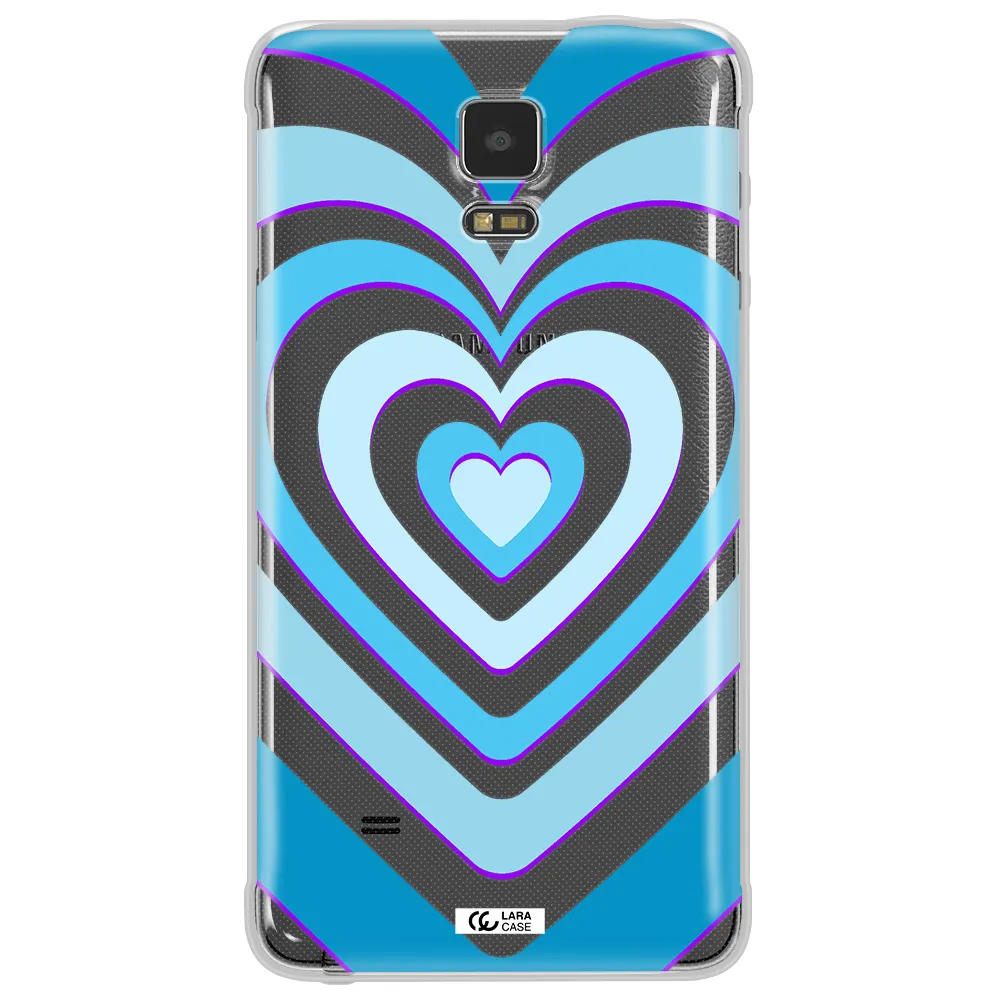 Blue Heart Samsung Note 4 Clear TPU Case
