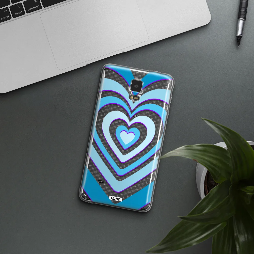 Blue Heart Samsung Note 4 Clear TPU Case