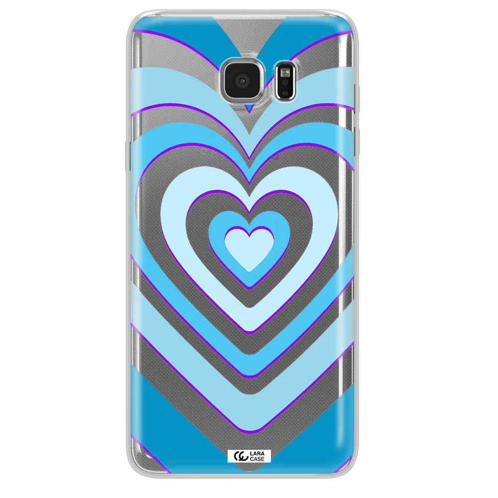 Blue Heart Samsung Note 5 Clear TPU Case