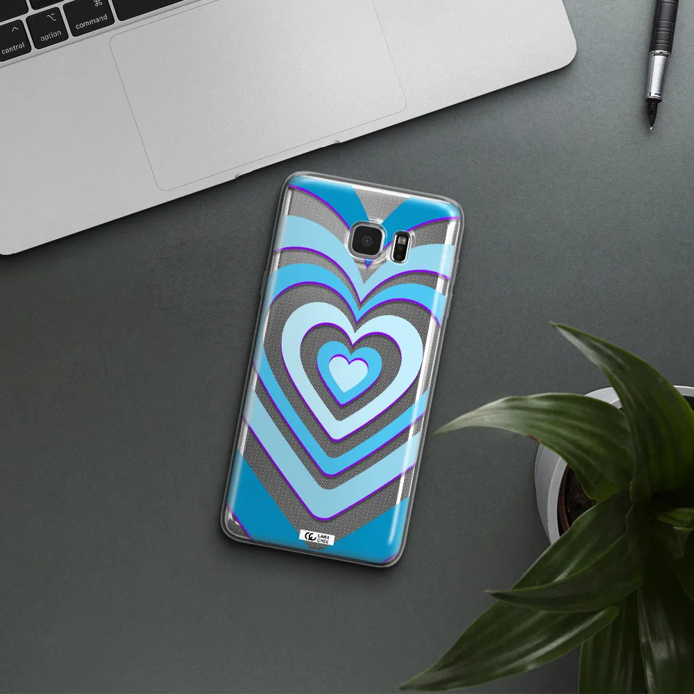 Blue Heart Samsung Note 5 Clear TPU Case