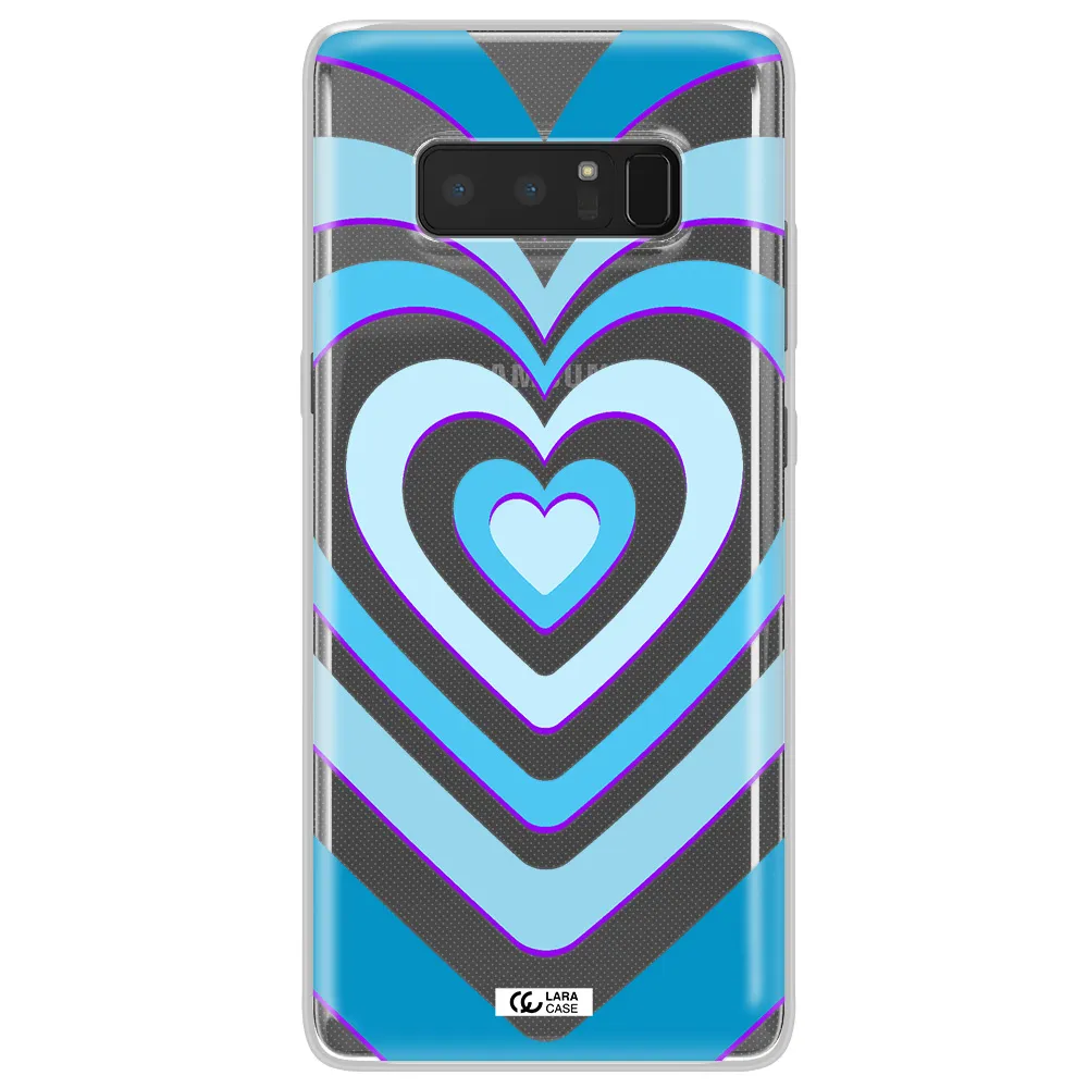 Blue Heart Samsung Note 8 Clear TPU Case