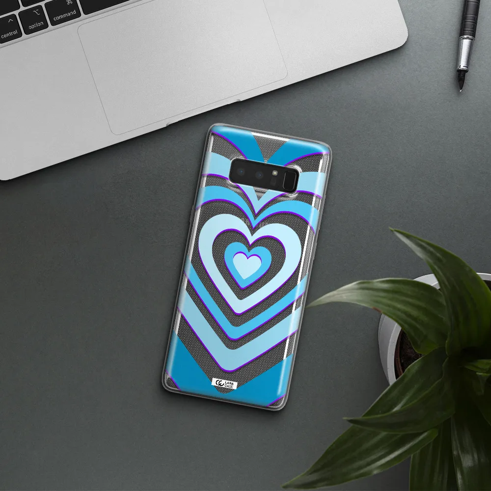 Blue Heart Samsung Note 8 Clear TPU Case