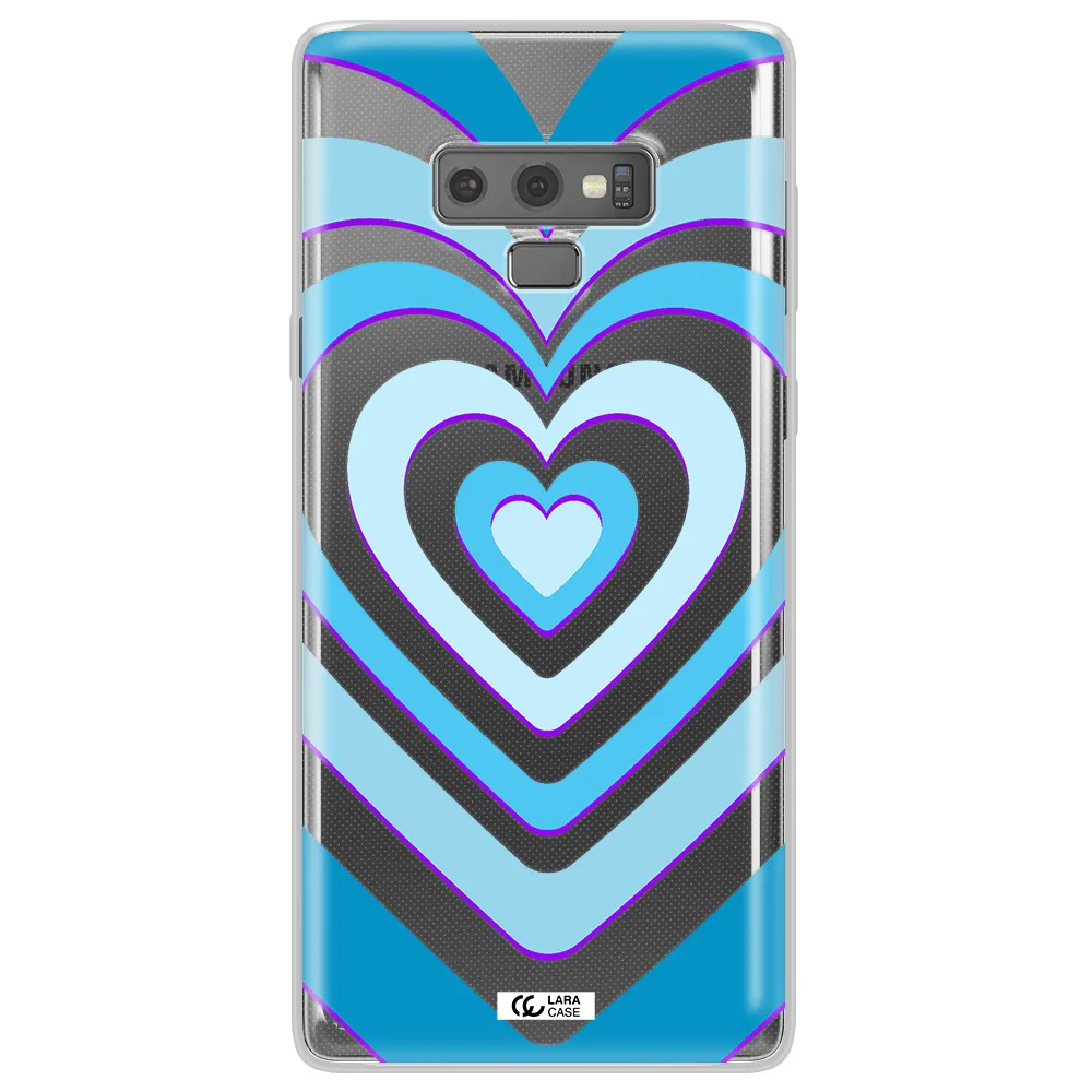 Blue Heart Samsung Note 9 Clear TPU Case