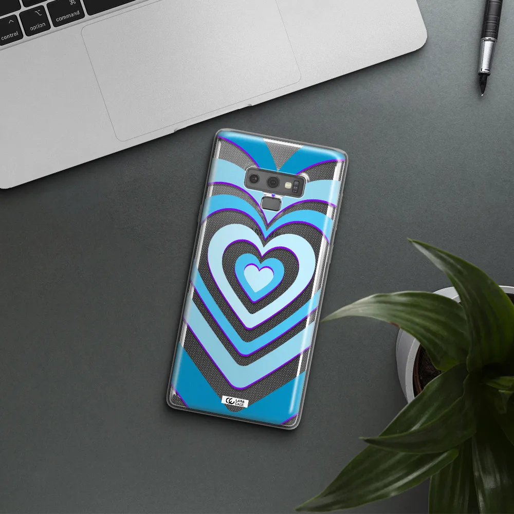 Blue Heart Samsung Note 9 Clear TPU Case