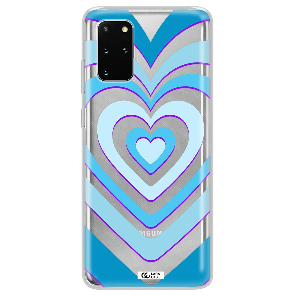 Blue Heart Samsung S 20 Plus Clear TPU Case