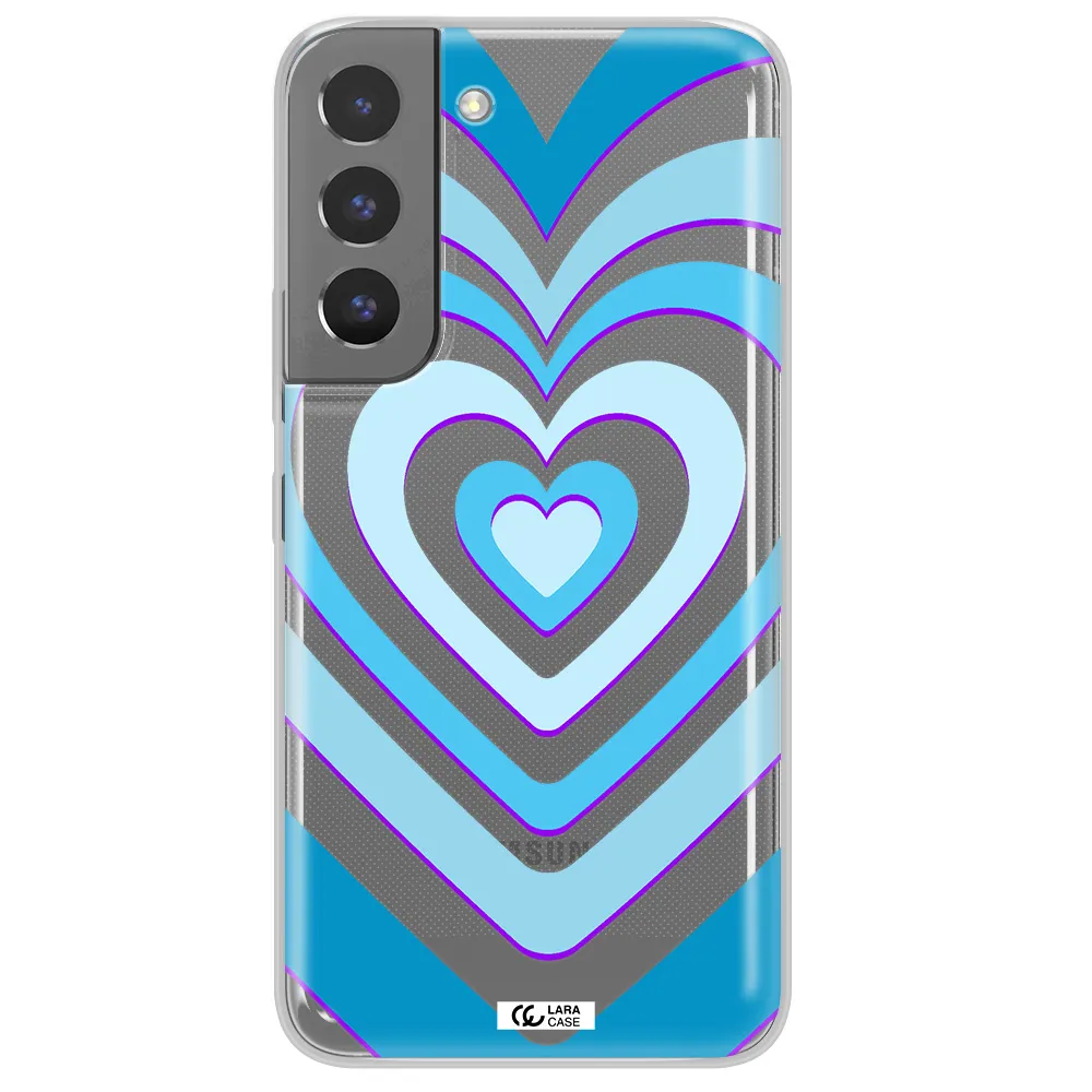 Blue Heart Samsung S 22 Clear TPU Case