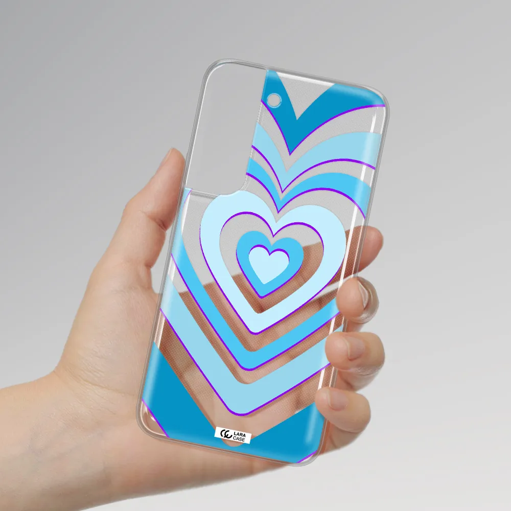 Blue Heart Samsung S 22 Clear TPU Case