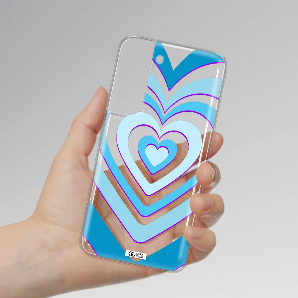 Blue Heart Samsung S 22 Plus Clear TPU Case