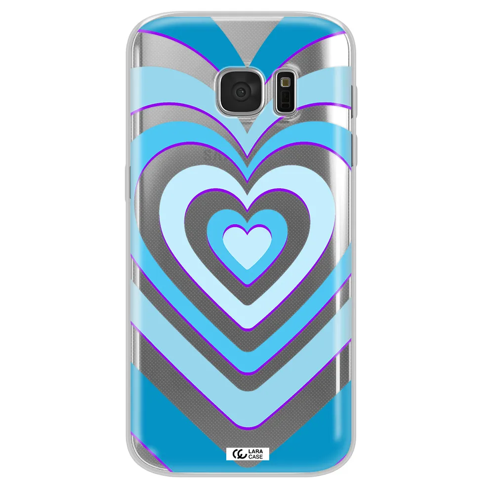 Blue Heart Samsung S 7 Clear TPU Case