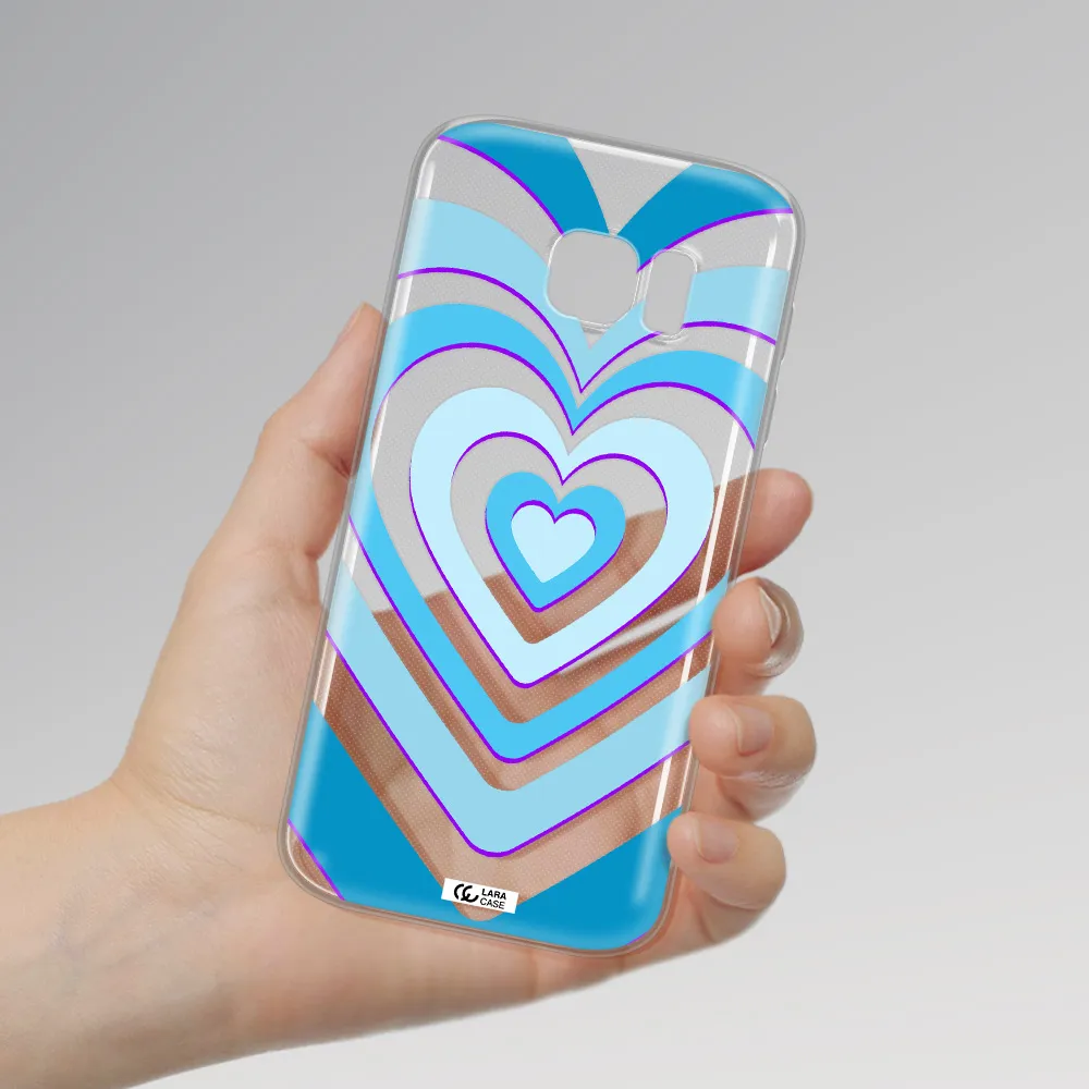 Blue Heart Samsung S 7 Clear TPU Case