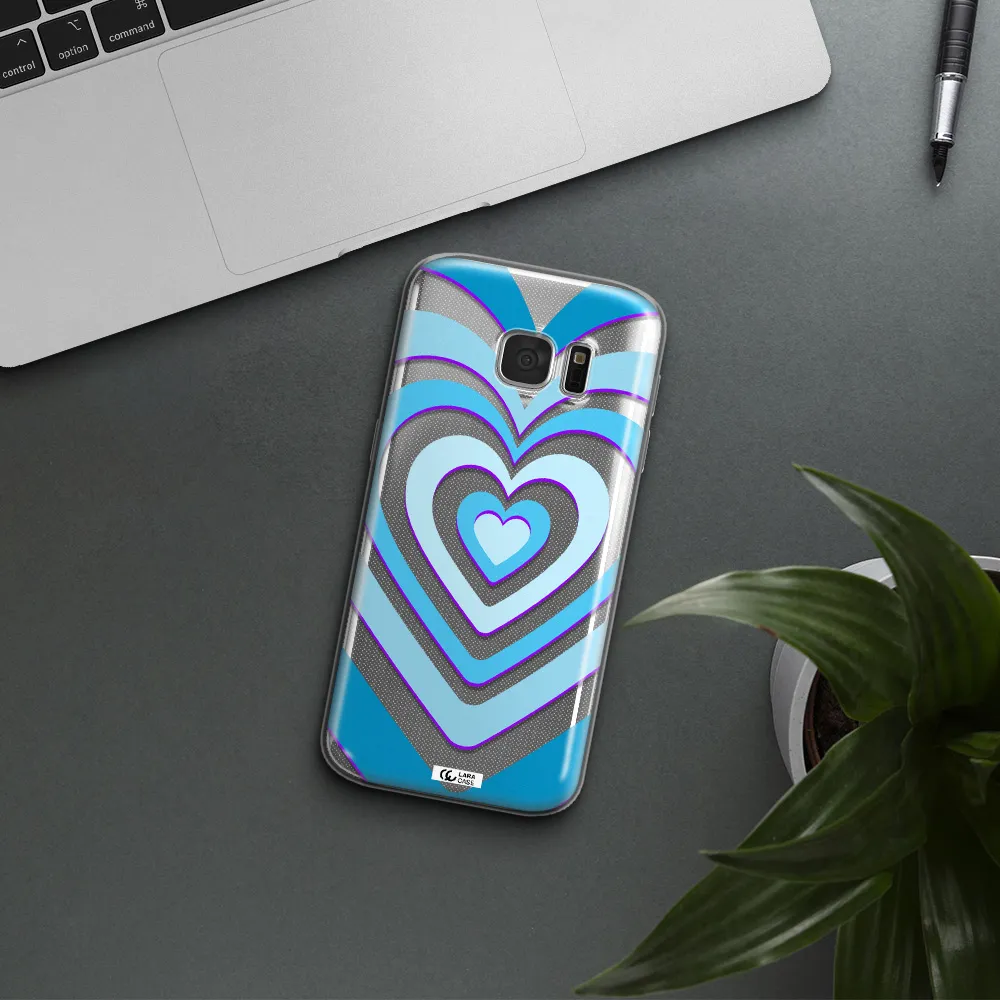 Blue Heart Samsung S 7 Clear TPU Case