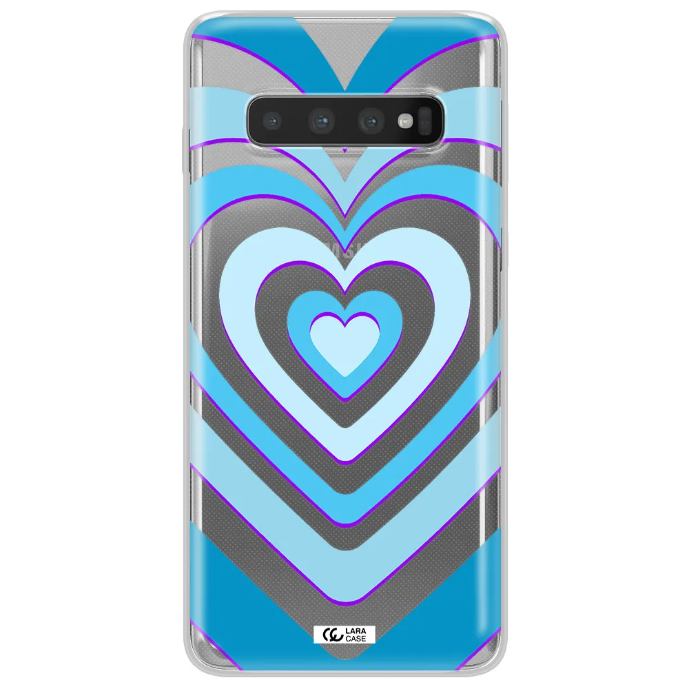 Blue Heart Samsung S10 Plus Clear TPU Case