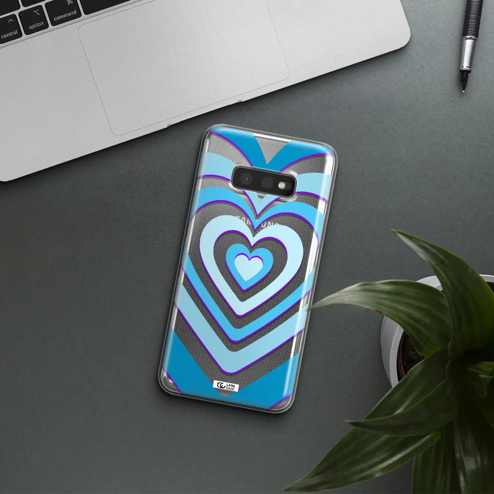 Blue Heart Samsung S10e Clear TPU Case