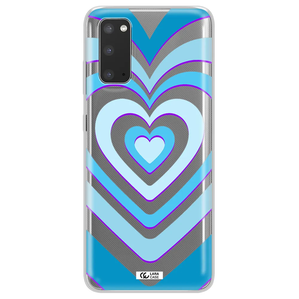 Blue Heart Samsung S20 Clear TPU Case