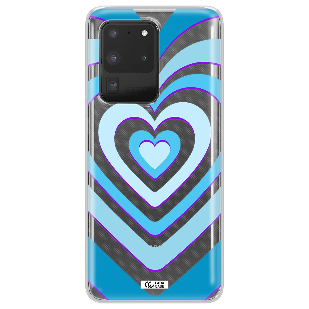 Blue Heart Samsung S20 Ultra Clear TPU Case
