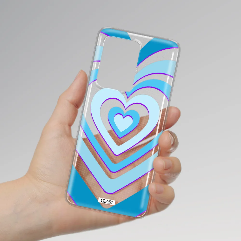 Blue Heart Samsung S20 Ultra Clear TPU Case