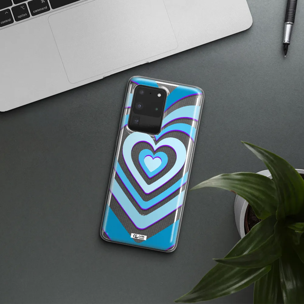 Blue Heart Samsung S20 Ultra Clear TPU Case