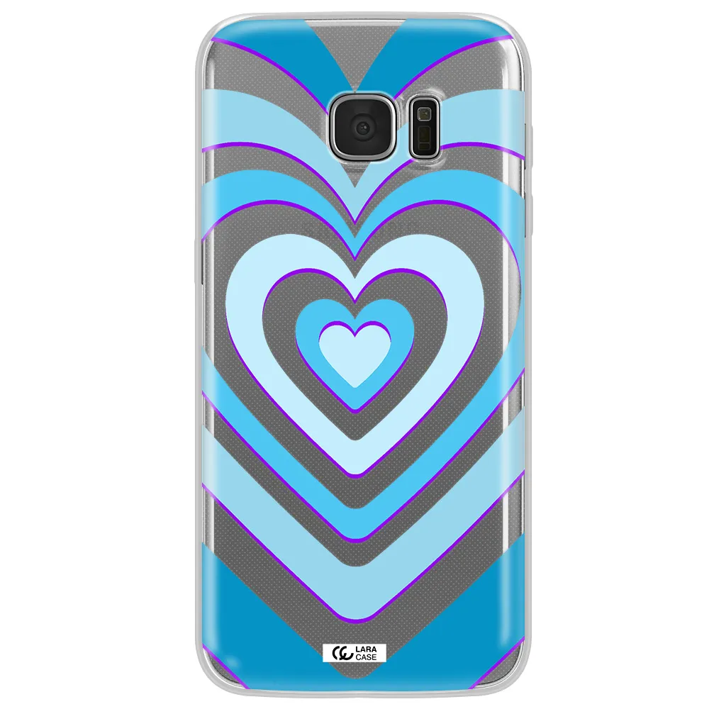 Blue Heart Samsung S7 Edge Clear TPU Case