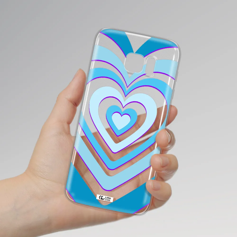 Blue Heart Samsung S7 Edge Clear TPU Case