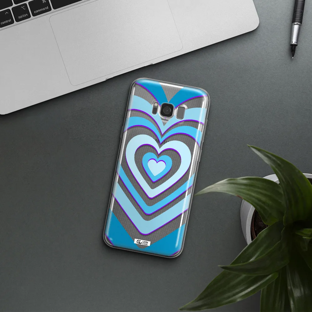 Blue Heart Samsung S8 Clear TPU Case