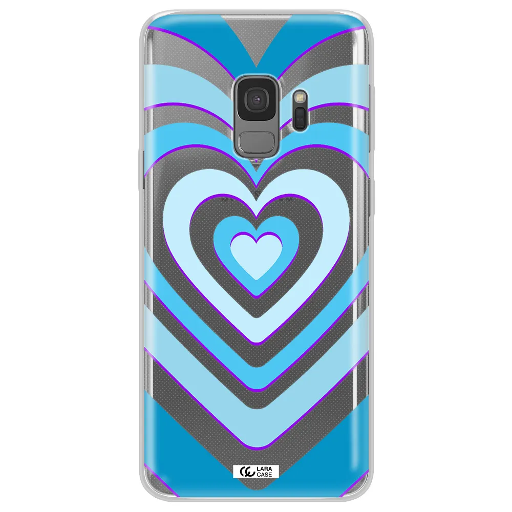 Blue Heart Samsung S9 Clear TPU Case