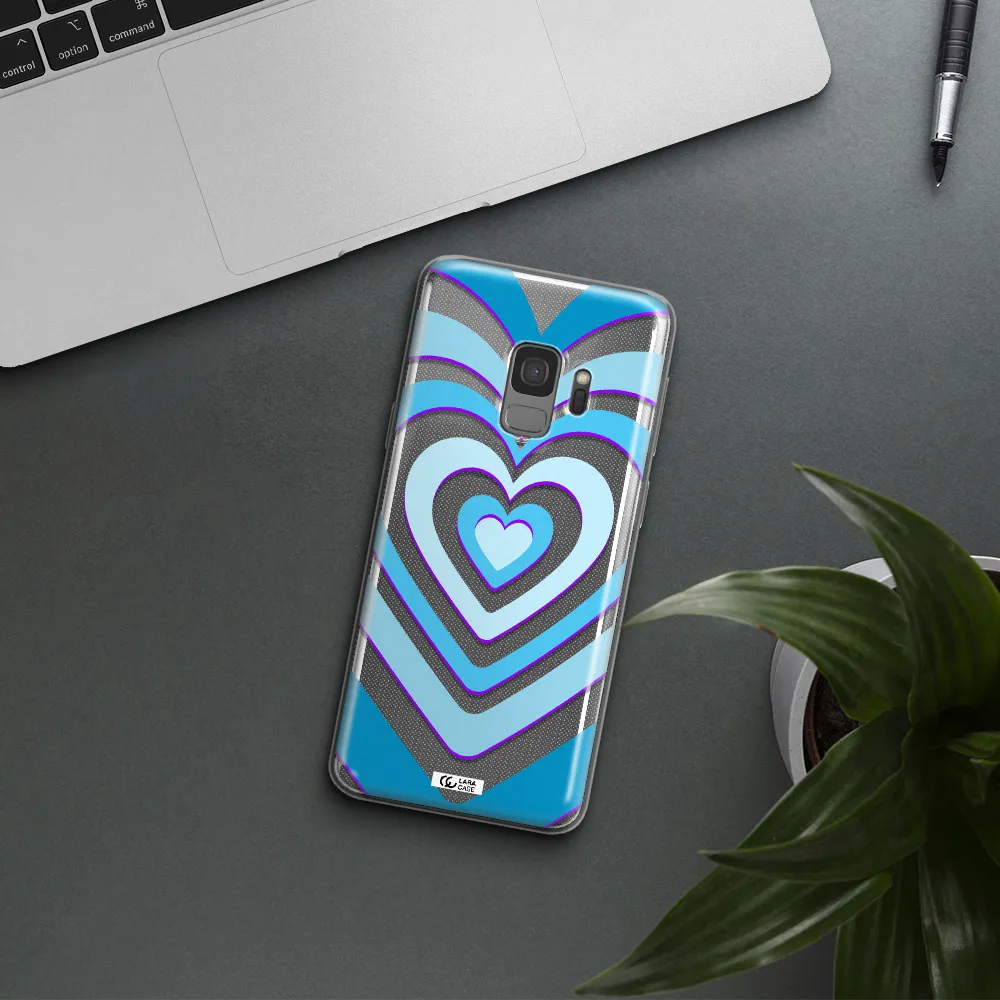Blue Heart Samsung S9 Clear TPU Case