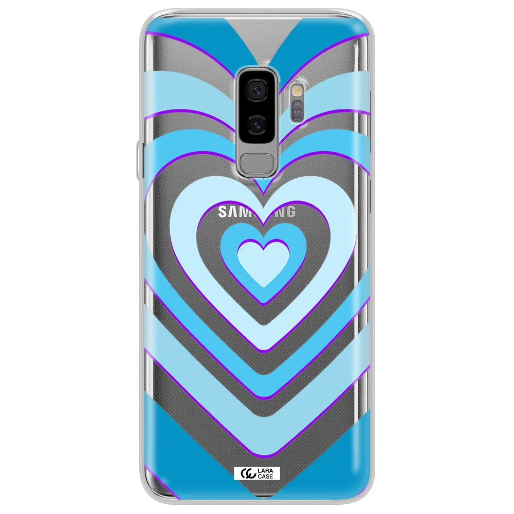 Blue Heart Samsung S9 Plus Clear TPU Case