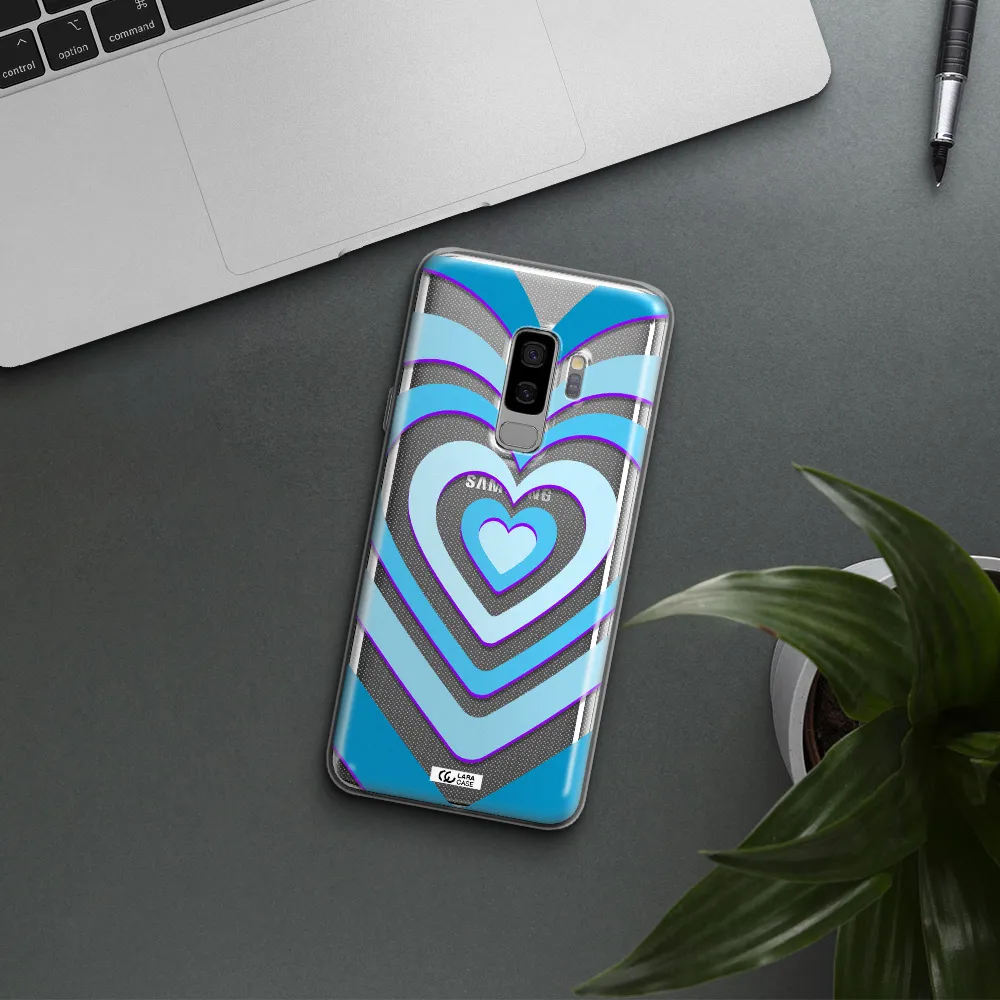 Blue Heart Samsung S9 Plus Clear TPU Case