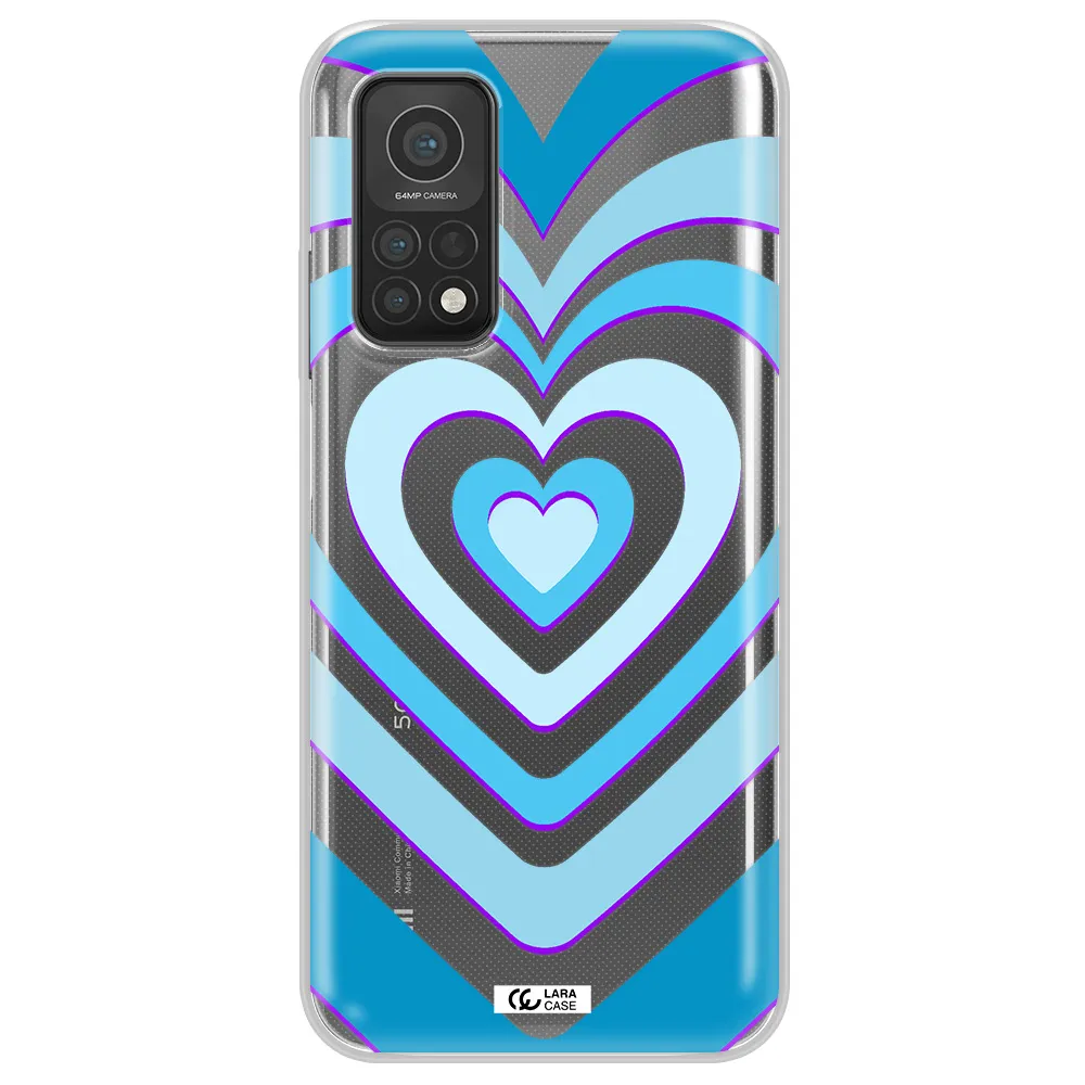 Blue Heart Xiaomi Mi 10T Clear TPU Case