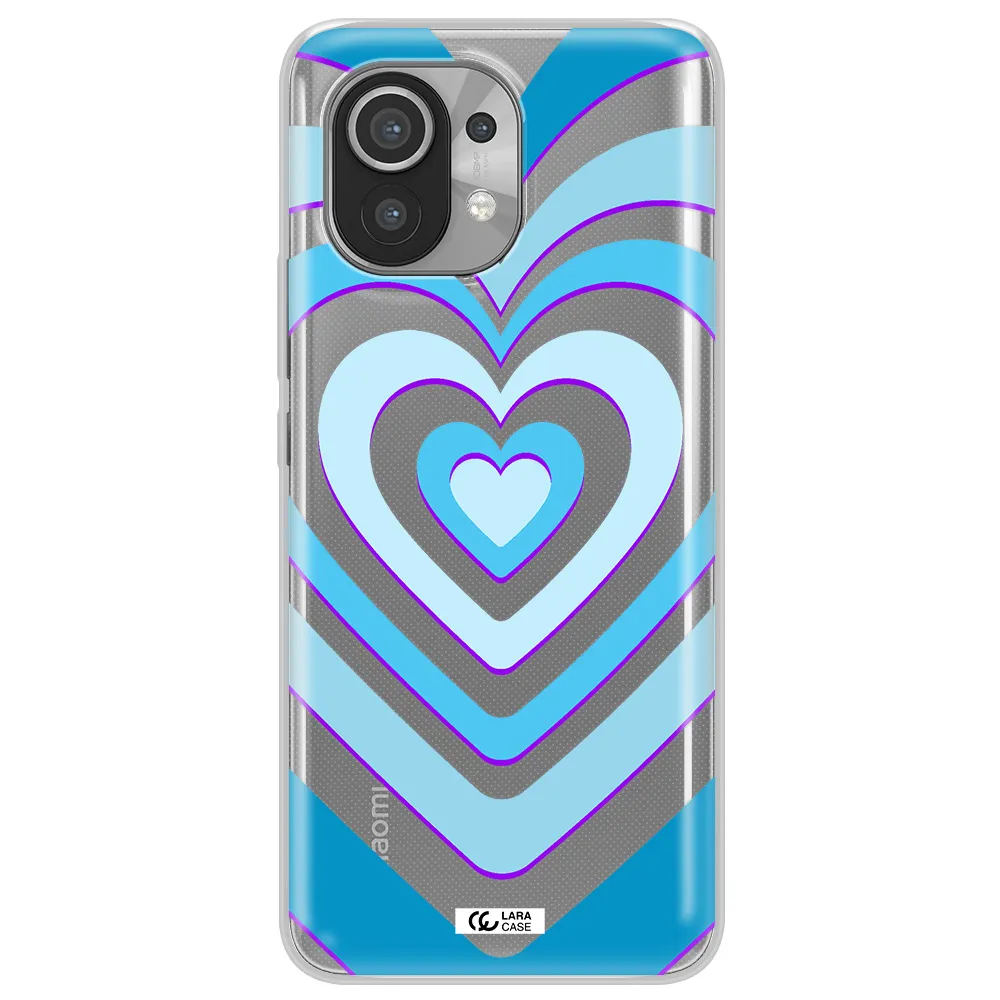 Blue Heart Xiaomi Mi 11 Clear TPU Case