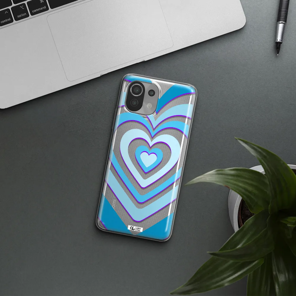 Blue Heart Xiaomi Mi 11 Lite Clear TPU Case