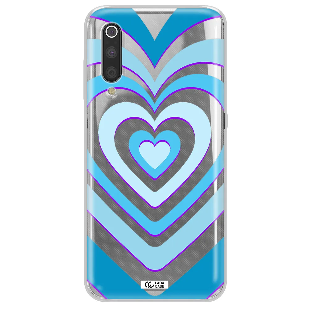 Blue Heart Xiaomi Mi 9 Clear TPU Case