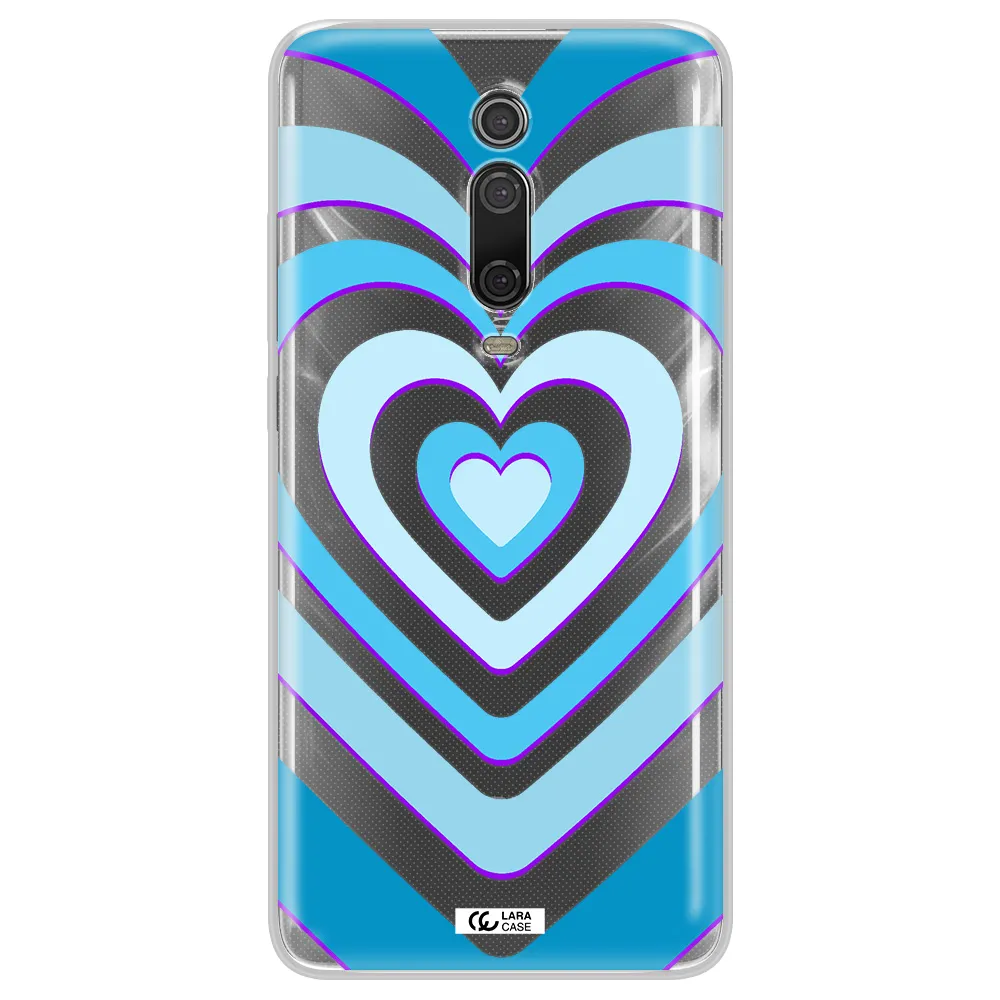 Blue Heart Xiaomi Mi 9T Clear TPU Case