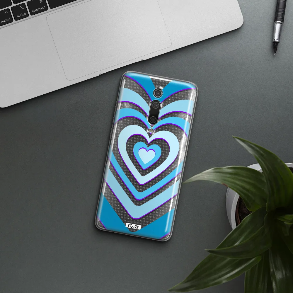 Blue Heart Xiaomi Mi 9T Clear TPU Case