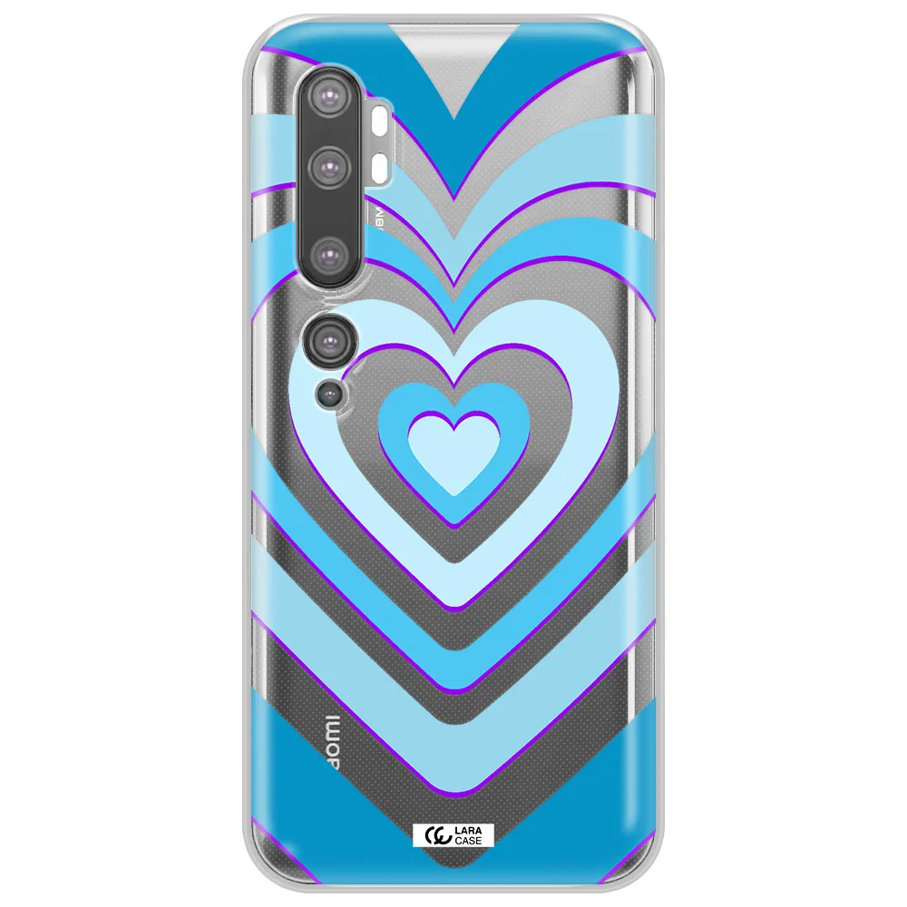 Blue Heart Xiaomi Mi Note 10 Clear TPU Case