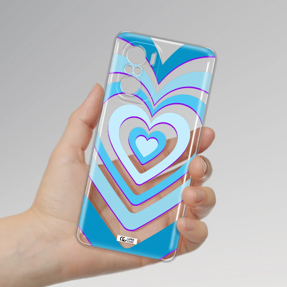 Blue Heart Xiaomi Poco F3 Clear Tpu Case