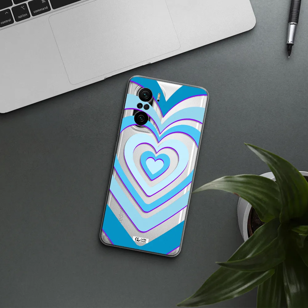 Blue Heart Xiaomi Poco F3 Clear Tpu Case