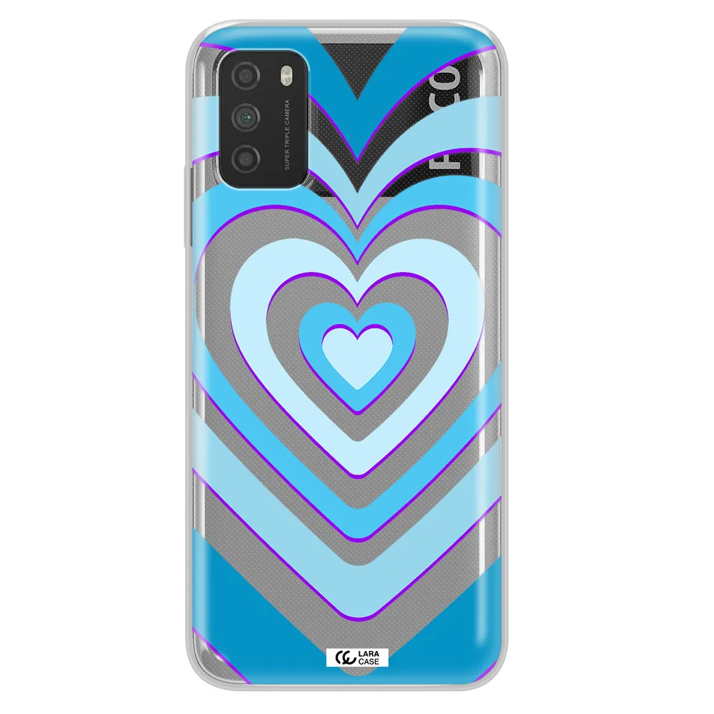 Blue Heart Xiaomi Poco M3 Clear TPU Case