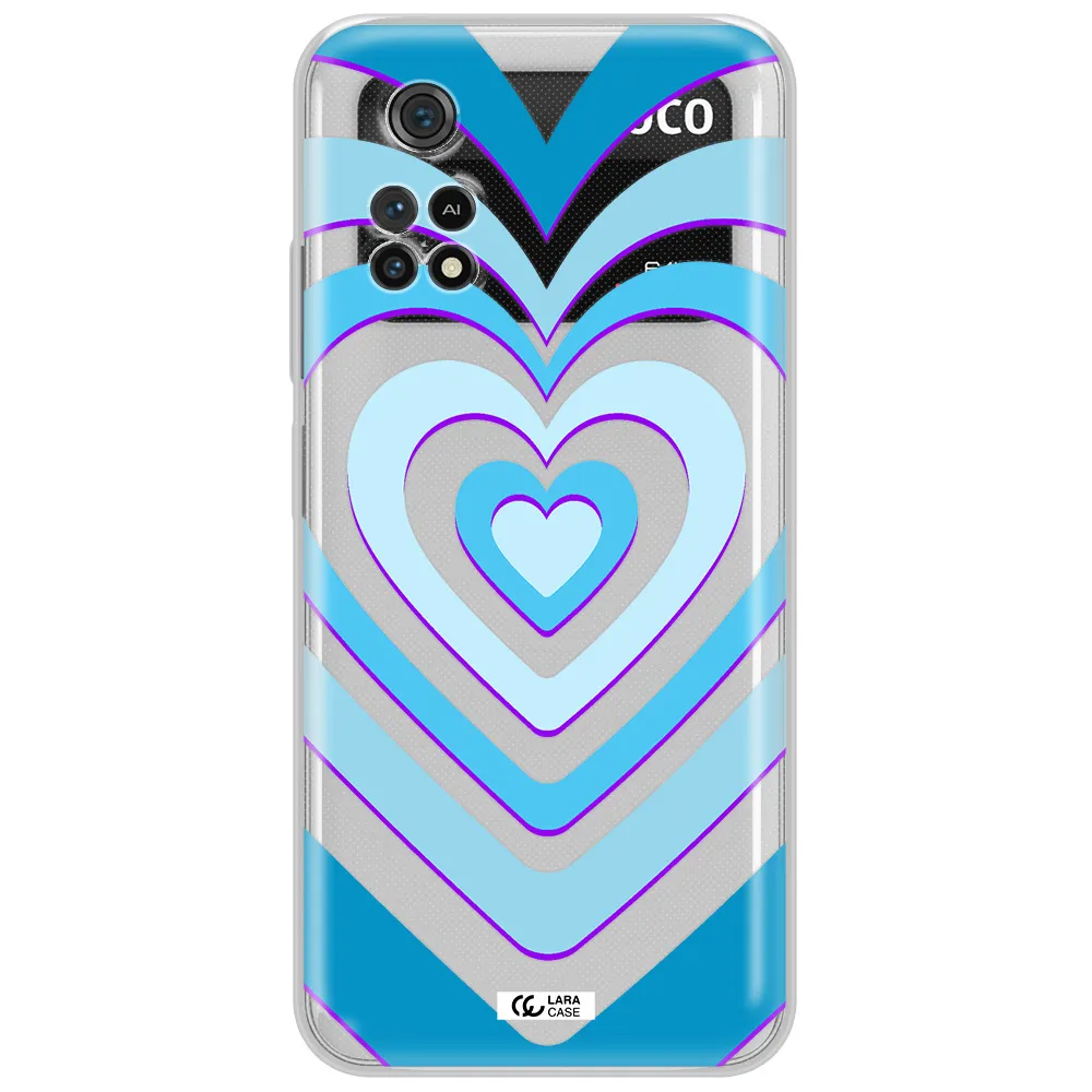 Blue Heart Xiaomi Poco M4 Pro 4G Clear Tpu Case