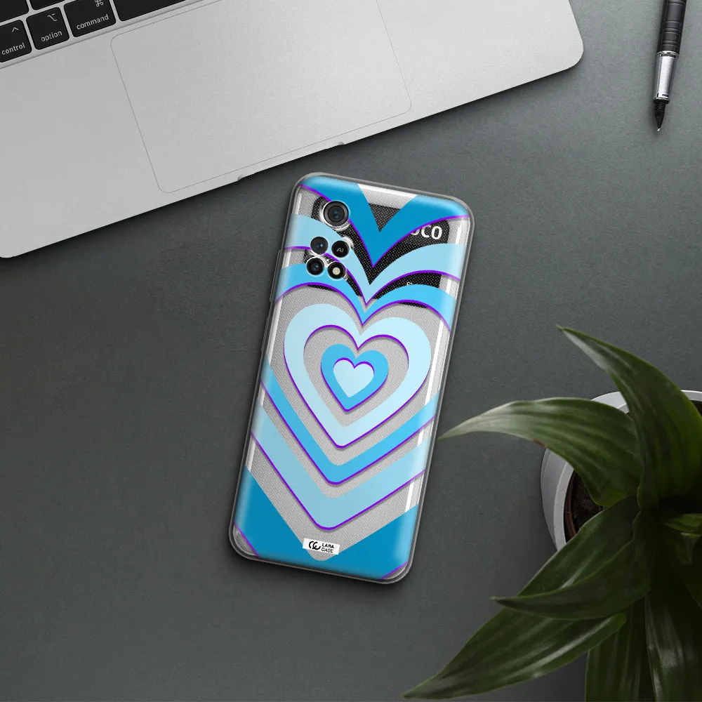 Blue Heart Xiaomi Poco M4 Pro 4G Clear Tpu Case