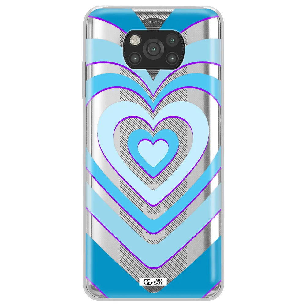 Blue Heart Xiaomi Poco X3 Clear TPU Case