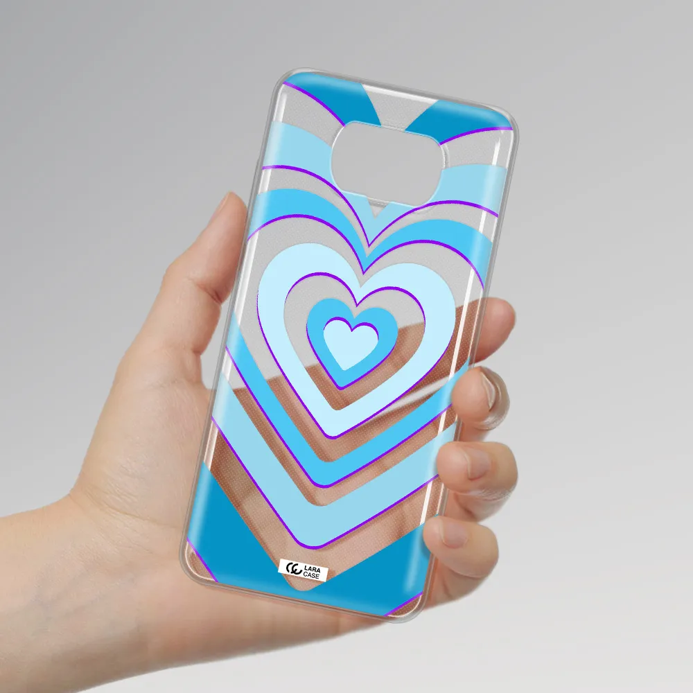 Blue Heart Xiaomi Poco X3 Clear TPU Case