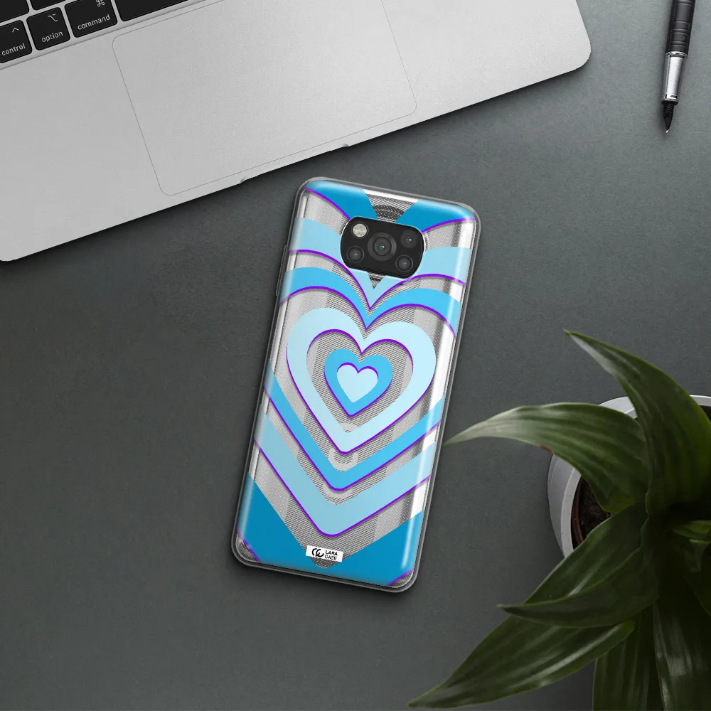 Blue Heart Xiaomi Poco X3 Clear TPU Case
