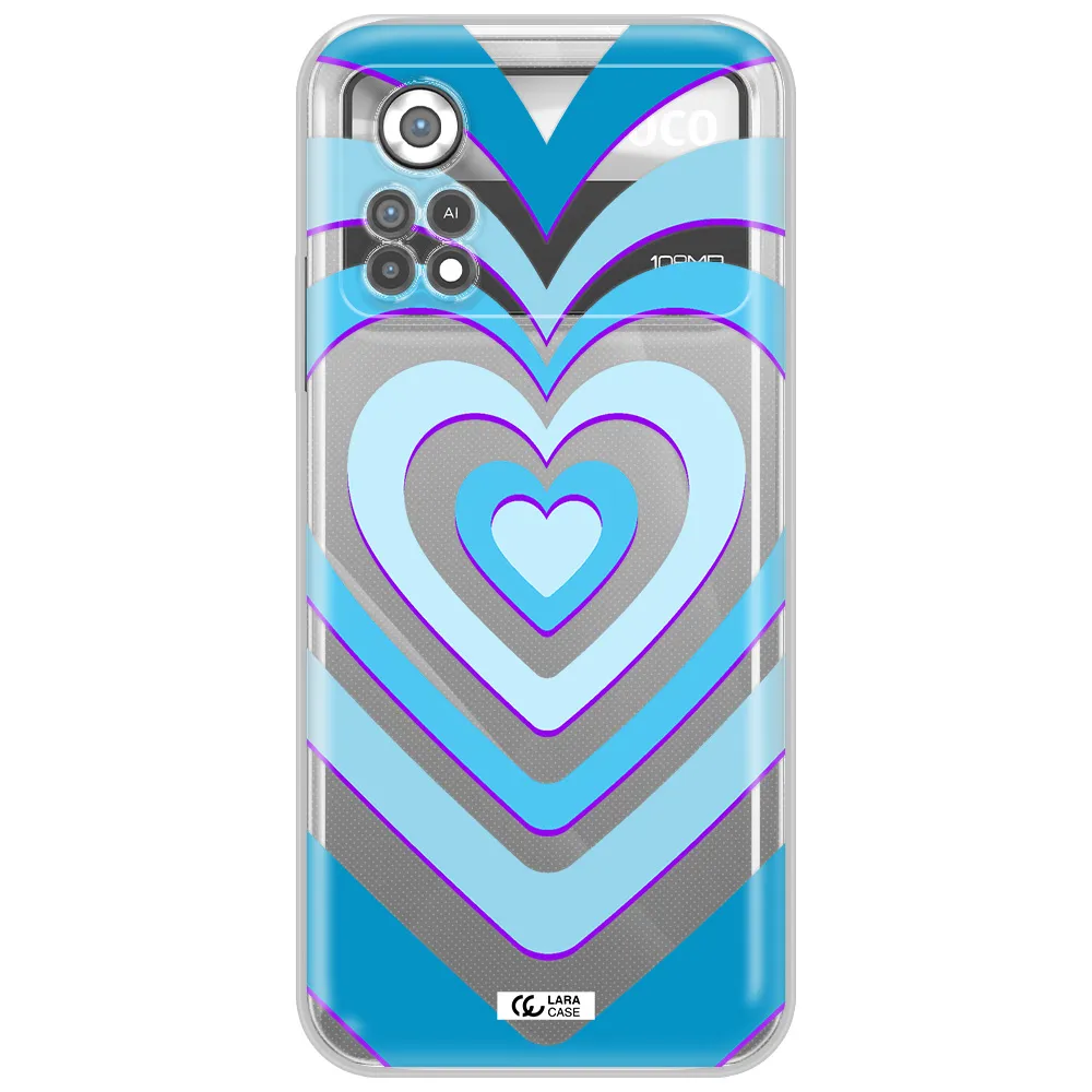 Blue Heart Xiaomi Poco X4 Pro Clear TPU Case