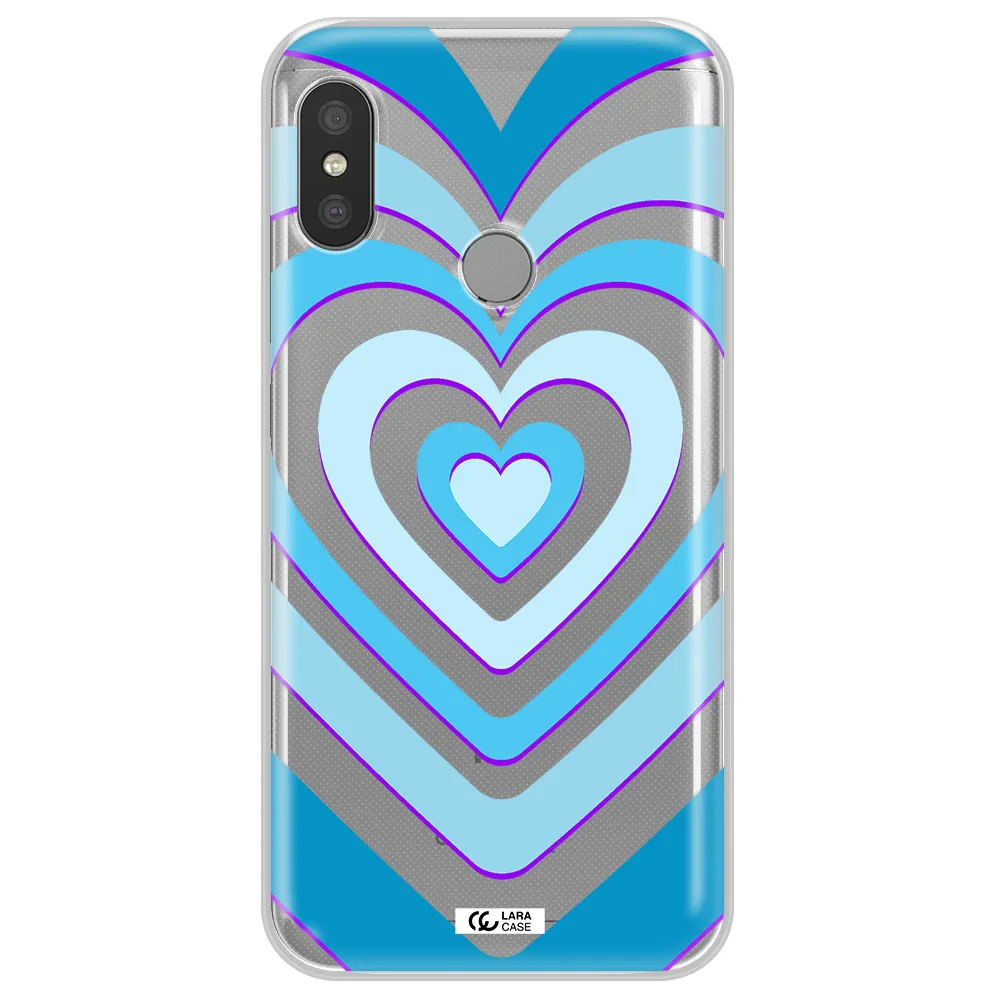 Blue Heart Xiaomi Redmi 6 Pro Clear TPU Case