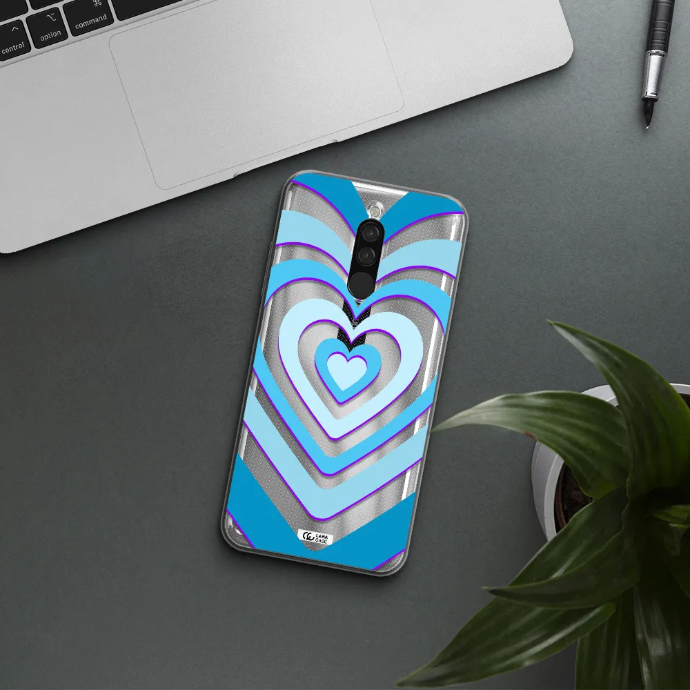 Blue Heart Xiaomi Redmi 8 Clear Tpu Case
